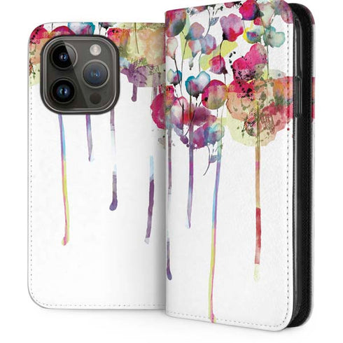 Painted Flowers iPhone 15 Pro Folio Case